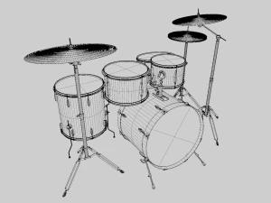 Drumstel Blauw Aangepast 3D Model