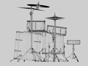 Drumstel Blauw Aangepast 3D Model