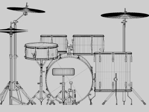Drumstel Blauw Aangepast 3D Model