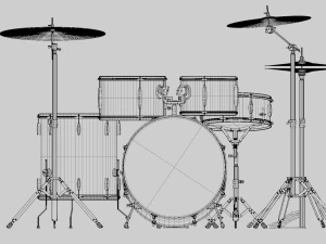 Drumstel Blauw Aangepast 3D Model