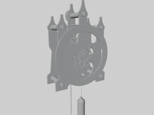 Wooden Wall Clock Open Case Design 3D Model