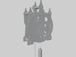 木制挂钟开放式设计 3D 模型