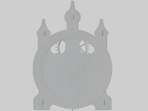 木制挂钟开放式设计 3D 模型