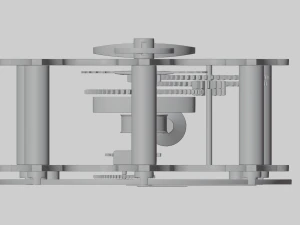 木制挂钟开放式设计 3D 模型