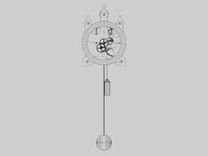 Wooden Wall Clock Open Case Design 3D Model