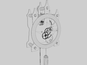 Wooden Wall Clock Open Case Design 3D Model