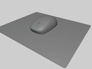 Computer Mouse and Pad 3D Model