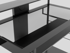 Computer Desk with Glass Top 3D Model