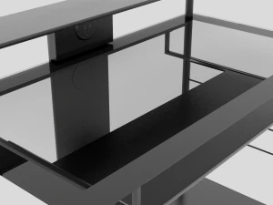 Computer Desk with Glass Top 3D Model