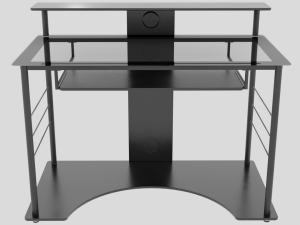 Computer Desk with Glass Top 3D Model