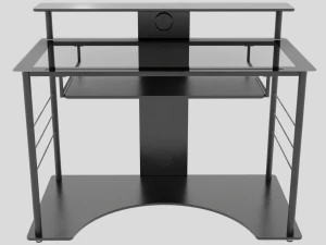 Computer Desk with Glass Top 3D Model