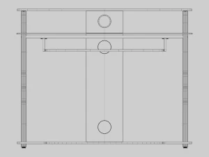 Computer Desk with Glass Top 3D Model