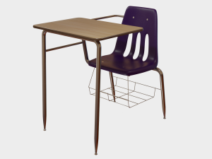 School Desk 3D मॉडल