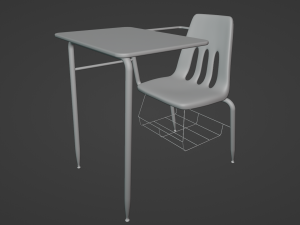 School Desk 3D मॉडल