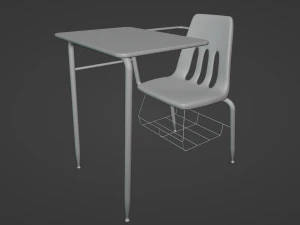 School Desk 3D Model