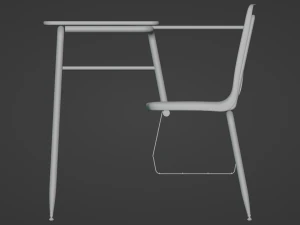 School Desk 3D Model