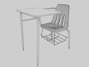 School Desk 3D मॉडल
