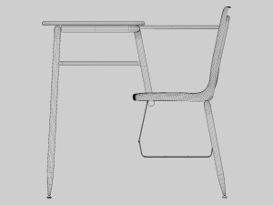 School Desk 3D मॉडल