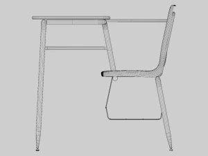 School Desk 3D Model