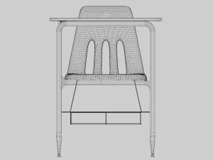 School Desk 3D Model