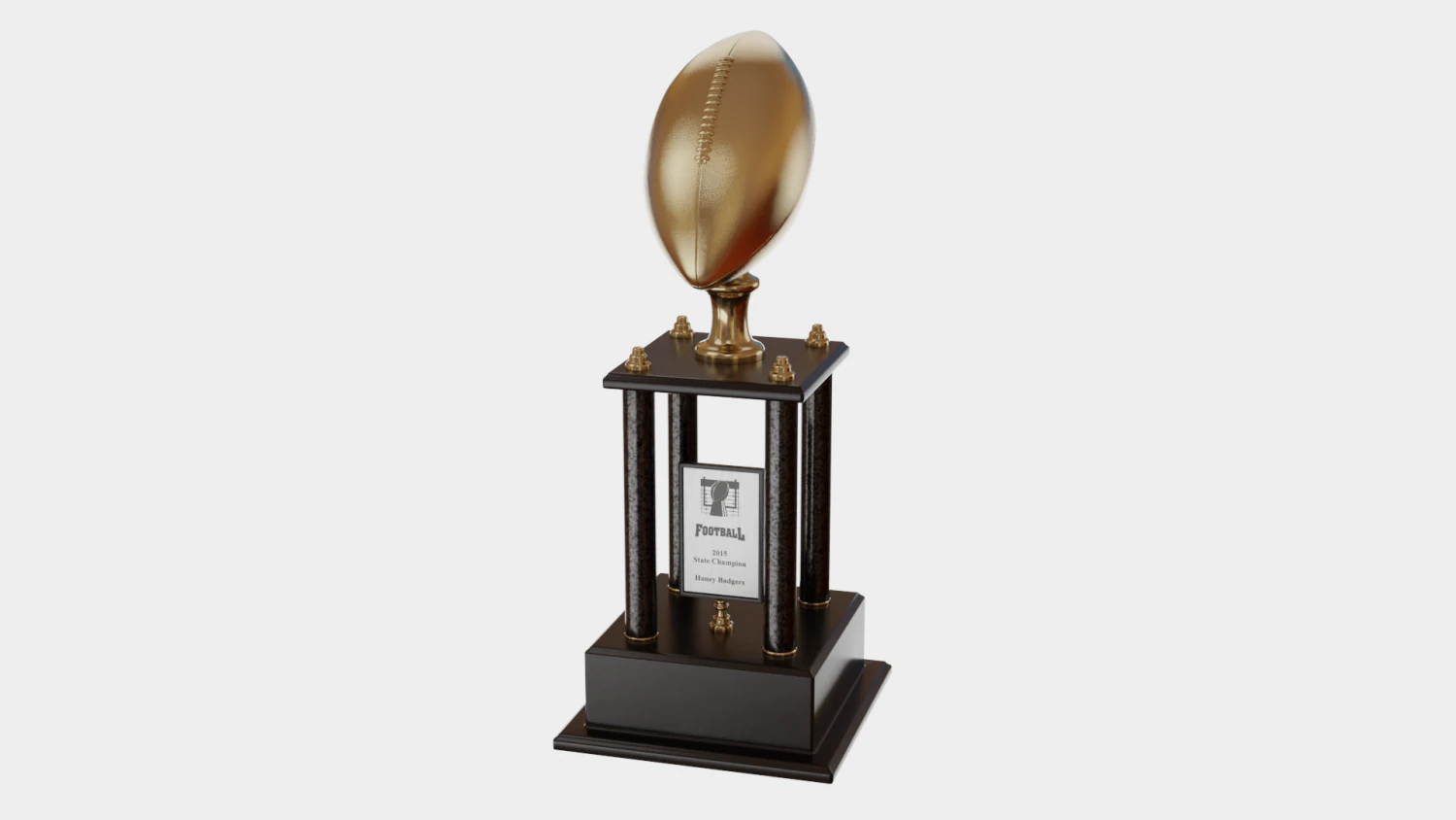 Football Trophy 3D Model .c4d .max .obj .3ds .fbx .stl .blend 