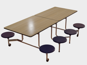 Mobile Cafeteria Table 3D Model