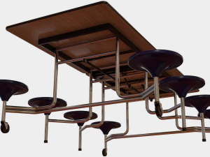 移动食堂桌 3D 模型