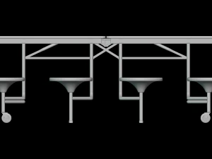 移动食堂桌 3D 模型