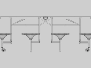 移动食堂桌 3D 模型