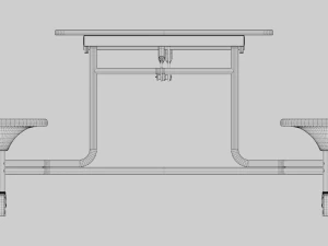 移动食堂桌 3D 模型