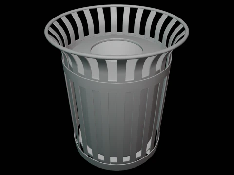 Plaza Trash Can 3D Model