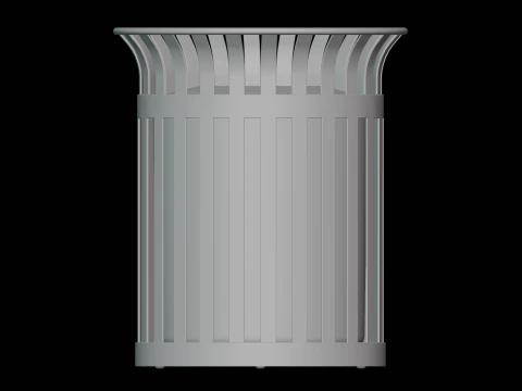 Plaza Trash Can 3D Model