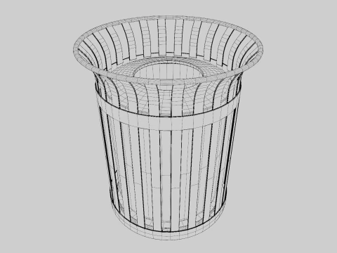 Plaza Trash Can 3D Model