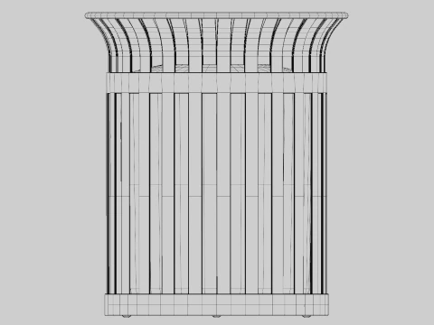 Plaza Trash Can 3D Model
