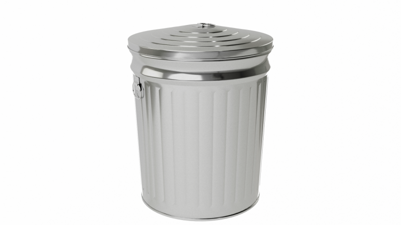 Metal Trash Can Modelo 3D .c4d .max .obj .3ds .fbx .stl .blend