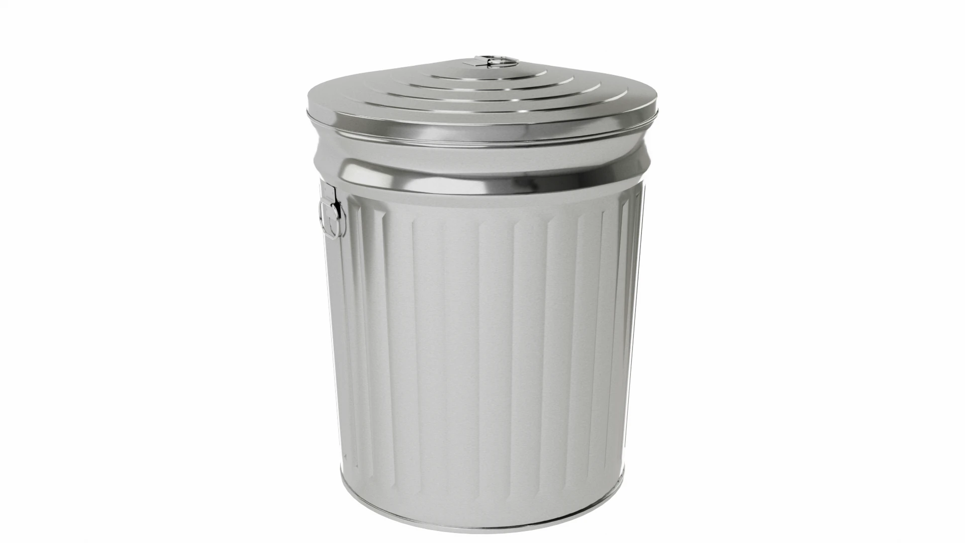 Metal Trash Can 3D Model .c4d .max .obj .3ds .fbx .stl .blend 