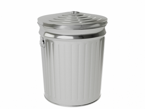 Metal Trash Can 3D Model