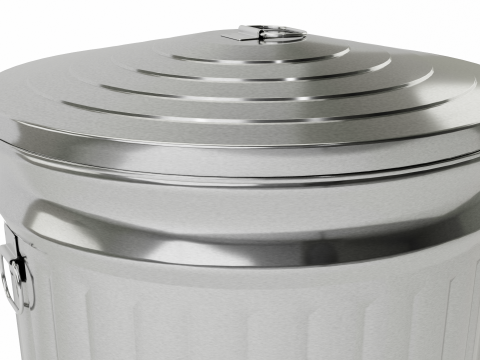 Metal Trash Can Modelo 3D