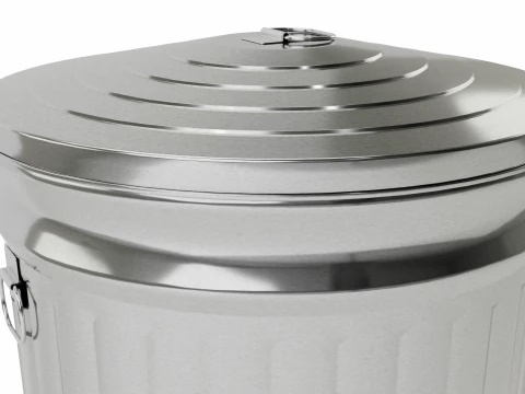 Metal Trash Can 3D Model