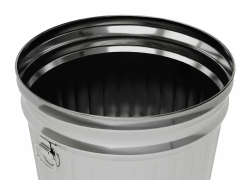 Metal Trash Can 3D Model