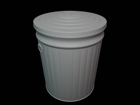 Metal Trash Can Modelo 3D