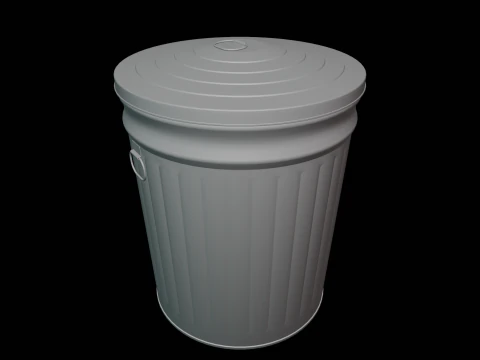 Metal Trash Can 3D Model