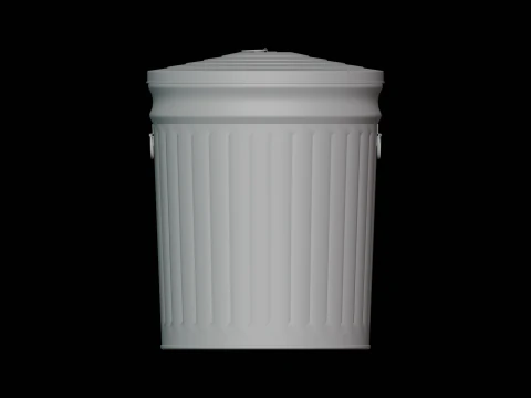Metal Trash Can 3D Model