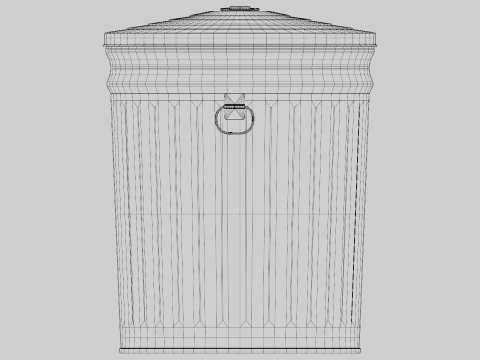 Metal Trash Can 3D Model