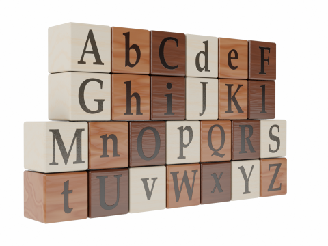 Wooden Letter Blocks 3D Model