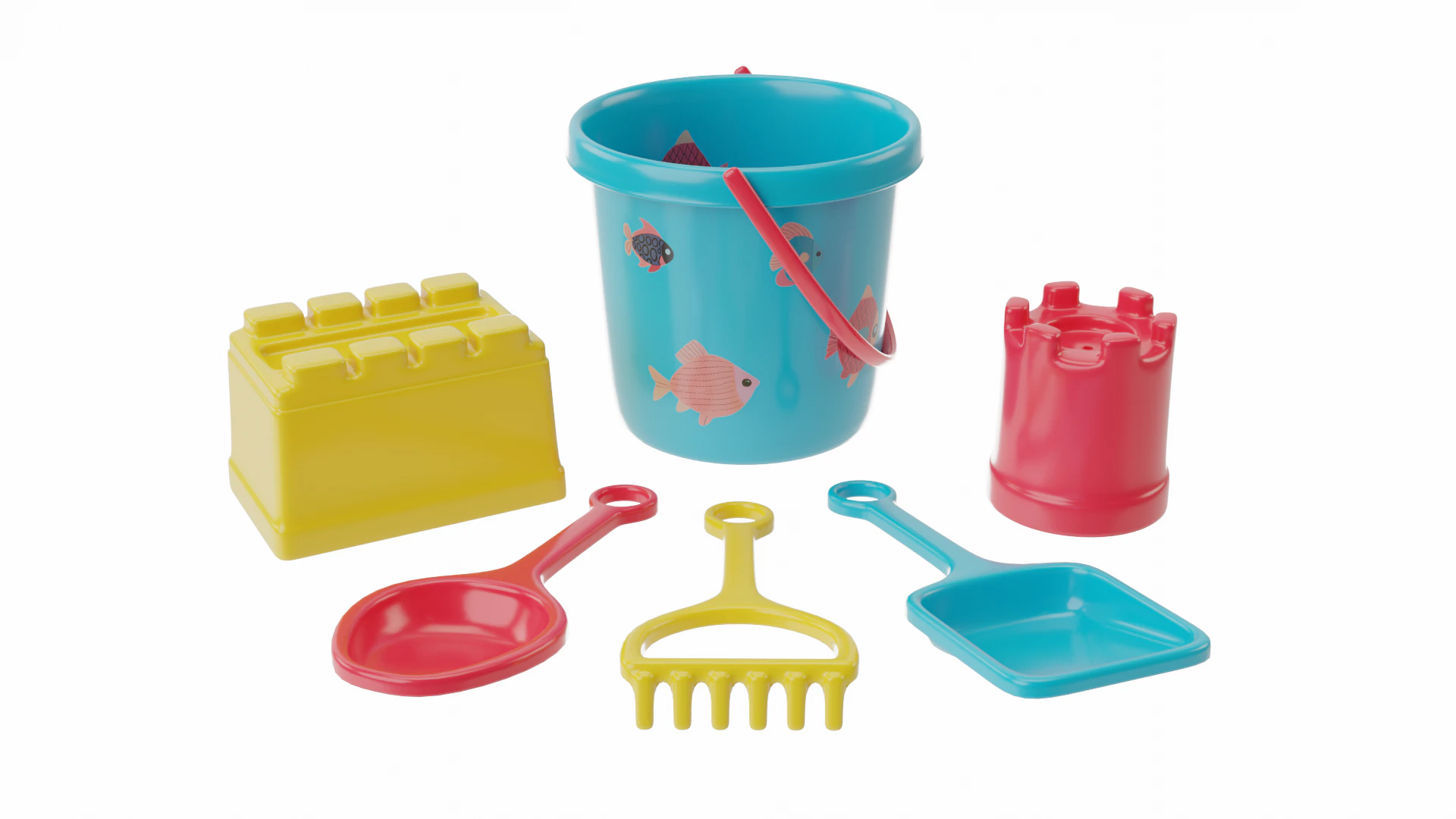 Beach Toys 3D Model .c4d .max .obj .3ds .fbx .stl .blend 