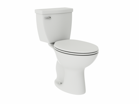 Single Flush Round Chair Height Toilet Model 3D