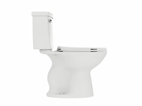 Einzelsp&uuml;l-Toilette in runder Stuhlh&ouml;he 3D Modell