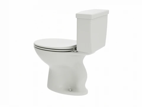 Einzelsp&uuml;l-Toilette in runder Stuhlh&ouml;he 3D Modell