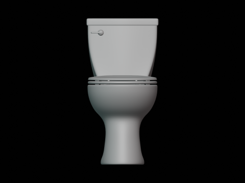Single Flush Round Chair Height Toilet 3D 모델